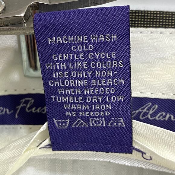 Alan Flusser Dress Pants Men's Actual Size 34Wx28L Brown Pleated and Cuffed - Picture 6 of 10